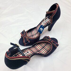 American Eagle Blue Plaid 4.5" Heels NWT sz 10